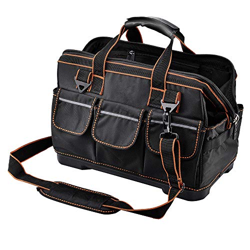 Tool Bags with Water Proof Molded Base,Wide Mouth,Single-Shoulder Tool Storage and Organizers Box 16 Inch 17 Pockets - Thumbnail 5