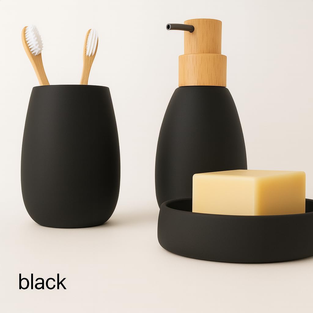 Spirella - Matt Black Sven Mug Made of polyresin, Practical and Aesthetic Accessory for Your Bathroom, Easy to Clean and Particularly Moisture-Resistant