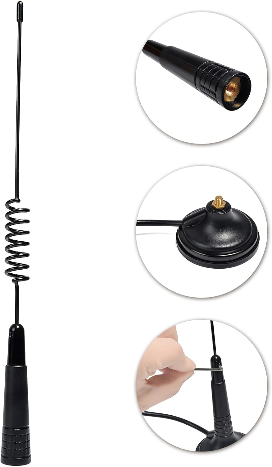 27MHz Magnetic Mount CB Antenna W/PL259 Connector,for Cobra Midland Uniden Radioddity President Truck Vehicle Car Mobile CB Radio