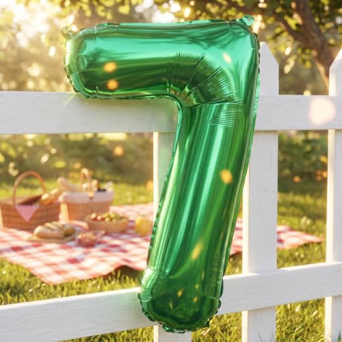 Image of YPSelected 32 Inch Large Foil Helium Number Balloon Birthday Wedding Party 0-9 (Green, 7)
