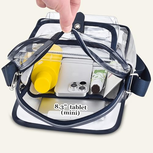 Image of SPODEARS Clear Crossbody Bag for Stadium, Concert, Festival & More - Adjustable Shoulder Strap & Bottle Holder