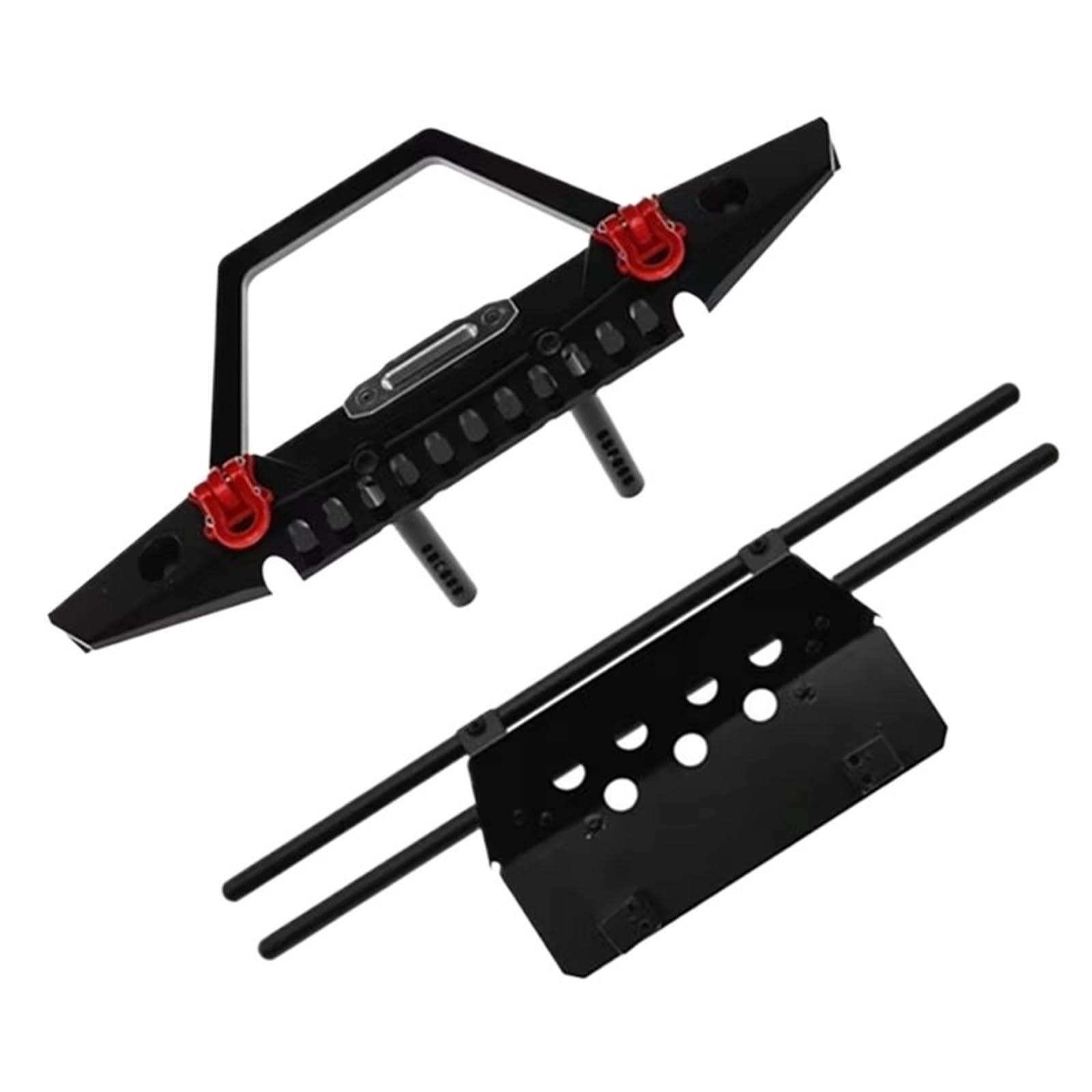 Paraurti RC per Axial per SCX10 per Traxxas per TRX4 Paraurti Anteriore E Posteriore Metallo con Luce per Carrozzeria di Auto Cingolate RC 1/10