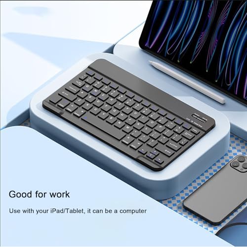 Image of Bluetooth Keyboard and Mouse Combo for iPad, 10 inch Wireless Keyboard & Mouse, Ultra-Slim Portable Rechargeable Keyboard for iPad Pro Air Mini iPhone Samsung Tablet, iPhone15 /14 /13 Pro