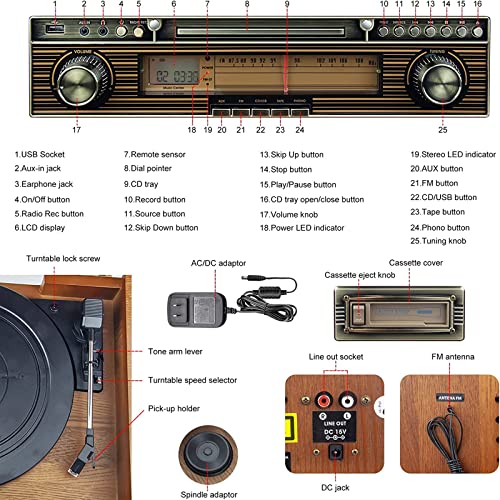 GKPLY Tourne-Disque rétro, Platine Vinyle à 3 Vitesses, Tourne-Disque Vinyle avec Cartouche magnétique, préampli Phono… - Les Beatles, Paul McCartney, John Lennon, RIngo Starr, George Harrison GKPLY Tourne-Disque rétro, Platine Vinyle à 3 Vitesses, Tourne-Disque Vinyle avec Cartouche magnétique, préampli Phono… – Image 5