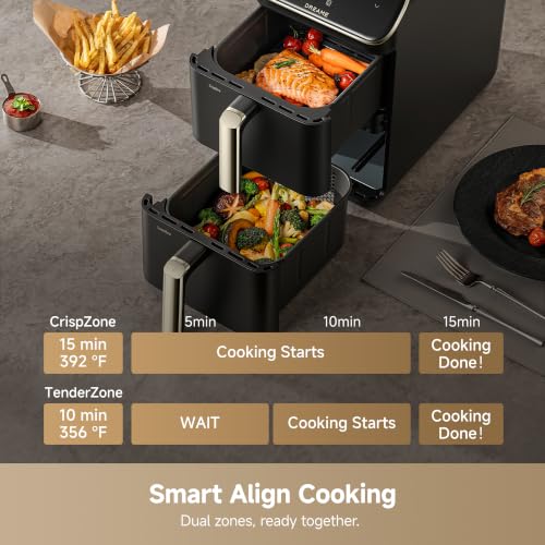 Dreame 10Qt Dual Basket Air Fryer, Ceramic Coated, Dual-Zone Compact Design - image 4