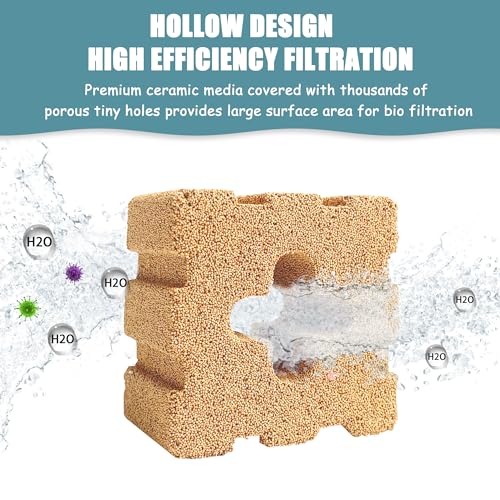 Image of SHIGATSU Aquarium Filter Media, Aquarium Ceramic Filter Blocks for Saltwater and Freshwater Pond Fish Tank（15 pcs） | Aquarium Filter Media for Saltwater and Freshwater