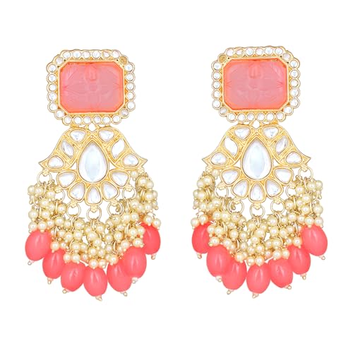 See full amazon price history chart for Gehena by Estele Gold Plated Fashionable Kundan Drop Earrings with Mint Pink Beads for Girls/Women Gehena by Estele Gold Plated Fashionable Kundan Drop Earrings with Mint Pink Beads for Girls/Women (B0CKBJVKP5) Amazon Price History, Amazon Price Tracker