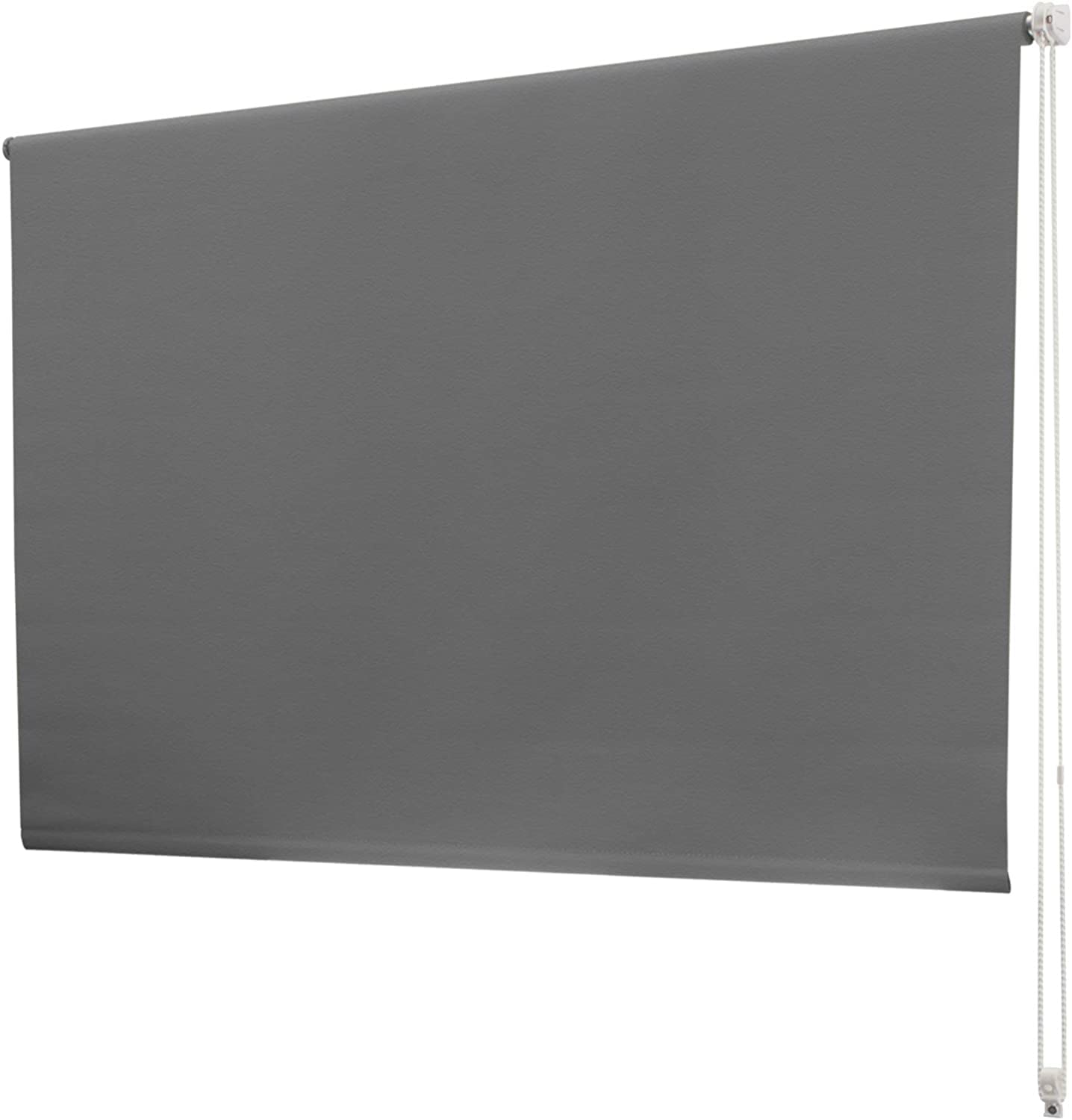 Tenda oscurante Blackout, impermeabile e resistente al calore, con clip di sicurezza e materiale di montaggio, tenda da finestra (110 x 150 cm, grigio)