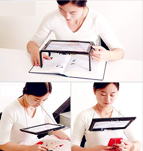 Loupe de lecture avec support de table et éclairage LED intégré