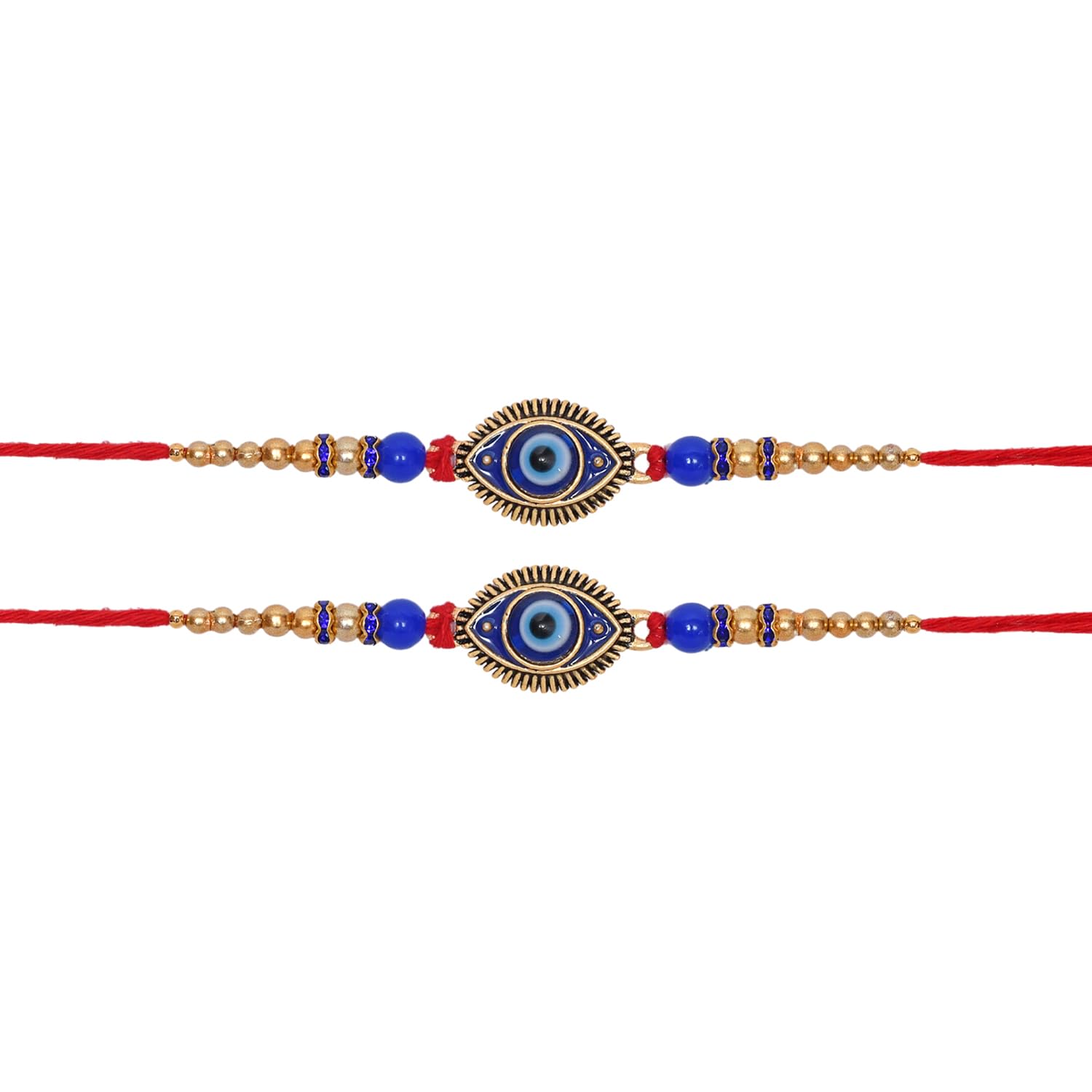 KizziEvil Eye Bracelet Rakhi For Brother Set Of 2 Premium Rakhi