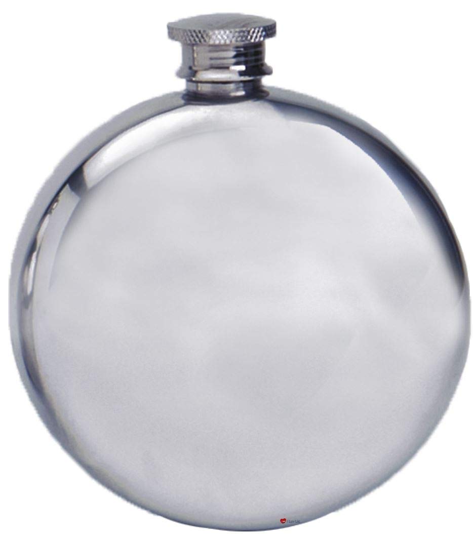 Flasque sporran ronde 6oz flacon de poche en métal gravable à fond arrondi