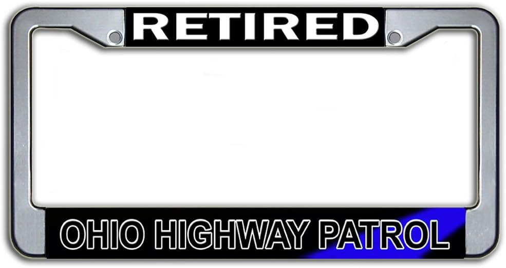 Retired Ohio Highway Patrol Metal License Plate Frame