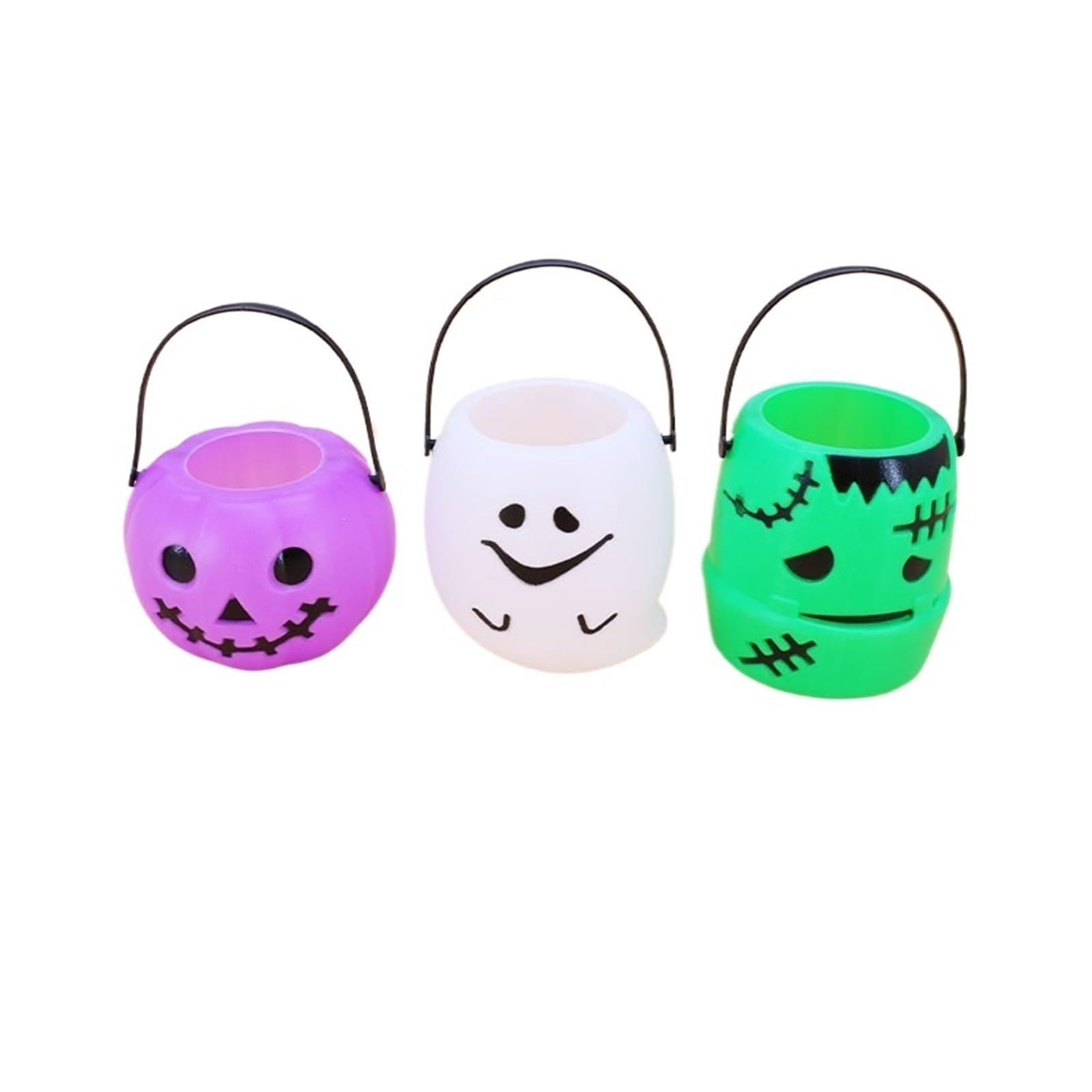 10pc Halloween Candy Bucket Pumpkin Bucket Portable Basket for Kids
