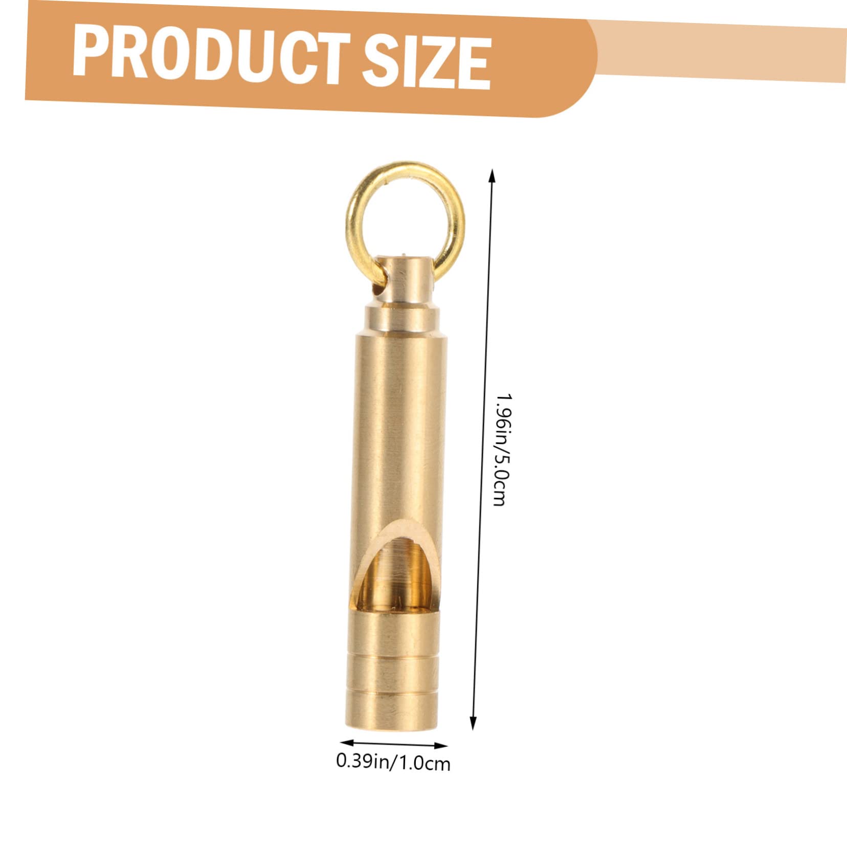 Mikikit 2pcs Brass Whistle Keychain Waterproof Whistle Referee Whistle Portable Whistle Outdoor Searching Whistle Retro Brass Whistle Survival Whistle Outdoor Whistle Pendant Decor Golden
