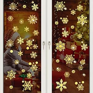 Noël Autocollants Fenetre, 147 Flocons de Neige Noël Autocollants, Stickers Noël Fenetre, Amovibles Statique DIY Autocollant Fenetre pour Deco Noel 51Ga8ngpGjL. SS300