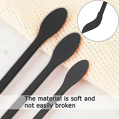 Set Of 8 Mini Spatulas Makeup Scraper, Maehsab Silicone Reusable Tiny Thin Jar Scraper For Getting Last Drop Lotion Out, Rubber Makeup Long Spoon Bottle Scraper For Kitchen Food Beauty Make Up, Black #TOP4