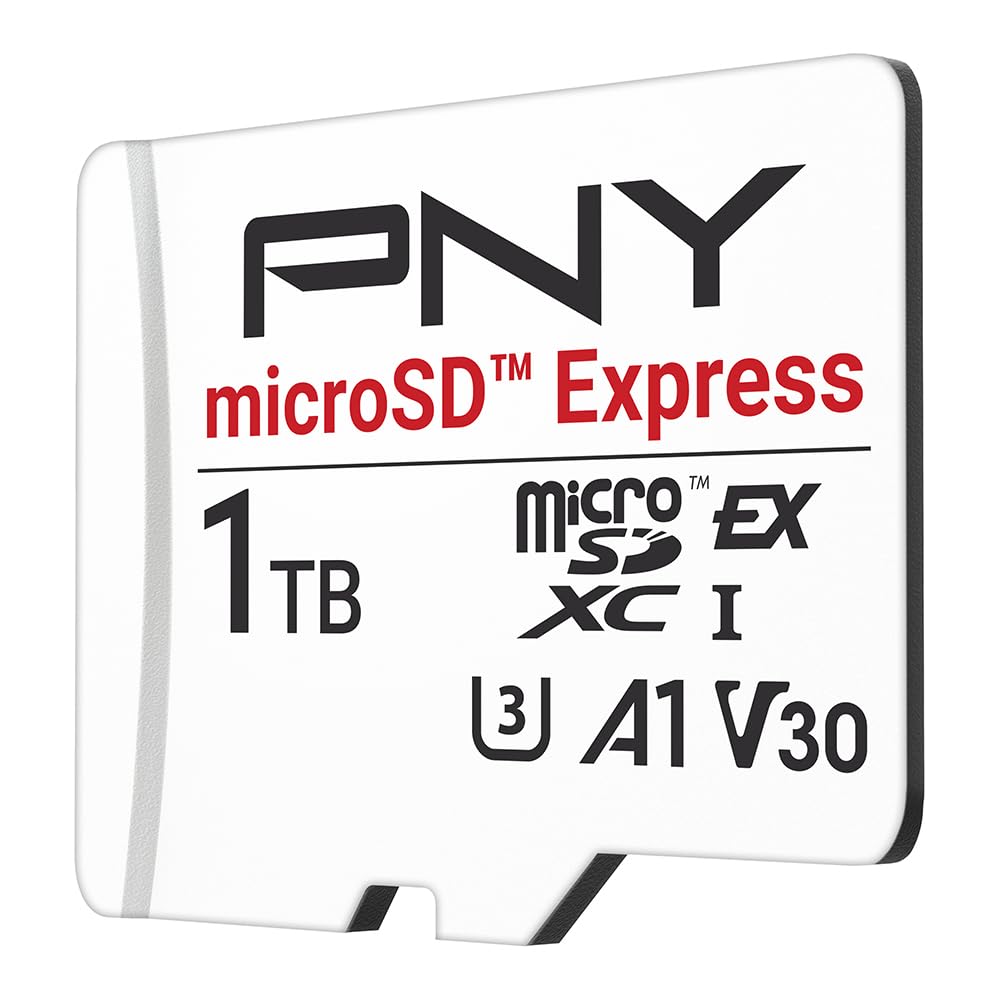 PNY microSD™ Express 1TB UHS-I U3 V30 A1 microSDXC Flash Memory Card, up to 890 Read & up to 850 Write, Ideal for microSD Express Compatible Devices
