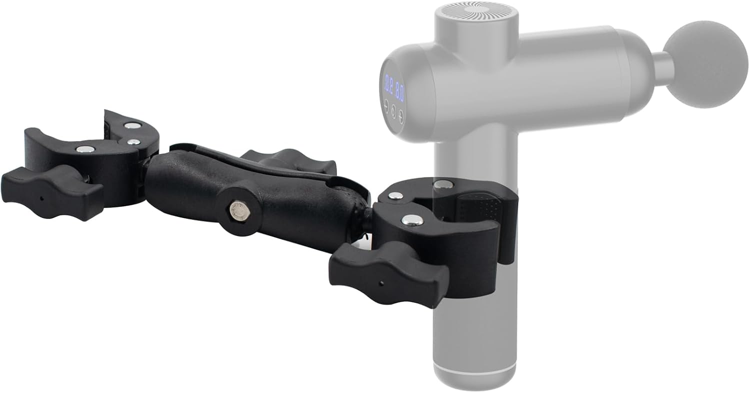 SnowTing Massage Gun Holder for Back, Hand-Free Rotatable Door Mount Massager Clamp Tool for Hard-to-Reach Area, Compatible with Most Massage Guns (Only Holder)