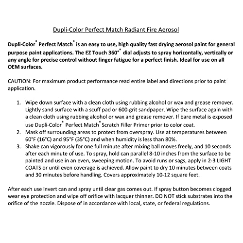 Image of Dupli-Color BCC0382 Radiant Fire Perfect Match Automotive Paint for Chrysler Vehicles - 8 oz. Aerosol