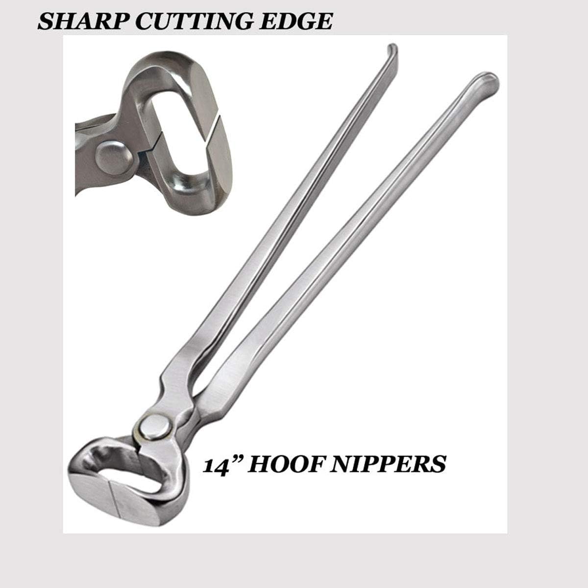 14-Inch Hoof Nipper - Premium Vanadium Steel Farrier Tool with Dull Finish for Precision Horse Hoof Trimming, Rust-Resistant, Ergonomic Grip, and Long-Lasting Durability