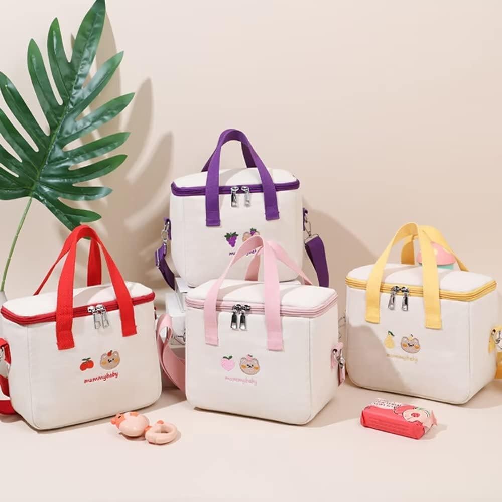 Dreamfocus Cute Insulated Lunch Bag for Girls, Large Capacity, Handle and Strap, Kawaii Lunch Box for Kids Teen Women Work School Gifts - Image 7