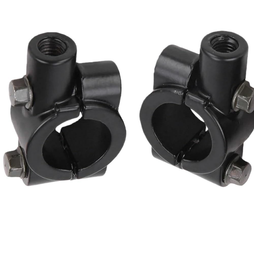 Abrazadera elevadora de manillar en aluminio negro con rosca de 8mm para retrovisor de 22mm 7