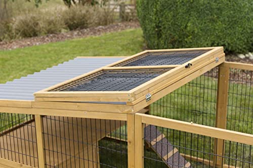 Kerbl Pet Freigehege mit Ausbruchsperre, Freigehege, Auslauf, 220x115x75cm, Spießtanne, Hasen, Kaninchen, Kleintiere, überdacht