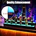 GarveeTech LED Lighted Liquor Bottle Display Shelf, 2 Tier 48 in Acrylic Lighted Bottle Display with Remote & App Control, 16 Colors, 4 Modes, 1-8 H Timing, Bar Lights for Liquor Shelves