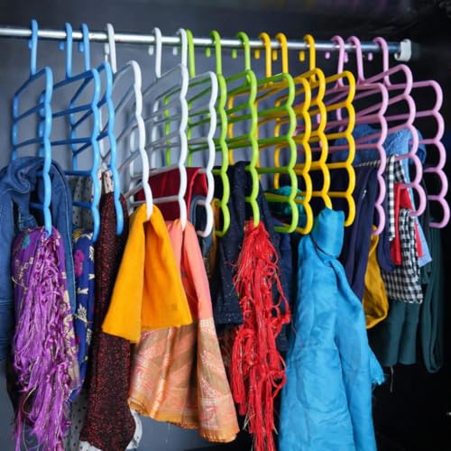 Image of Urban Luxy 5 Layer Pants Clothes Hanger Wardrobe Storage Organiser Rack, 32l x 1b x 33h cm (Assorted Colour) (3)
