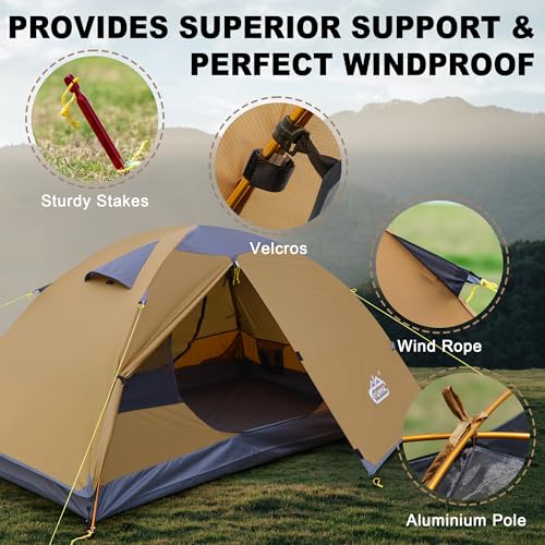 Carpa para 2 personas ligera y resistente al agua miniatura 4