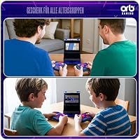 Mini-Arcade-Maschine, Plug-and-Play-TV-Spiele, 2 Spieler, 300 integrierte Spiele, 8-Bit-Retro-Arcade-Spiele, 4,3-Zoll-Vollfarbbildschirm, kabellose Joysticks, Geschenk für Männer – ThumbsUp! – Ansicht 5