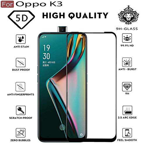 Image of Screen Protector for Oppo K3 (Black) Tempered Glass Edge-to-Edge 6D Screen Guard With Installation Kit