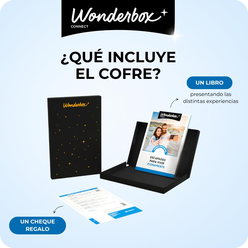 WONDERBOX – Cofre Regalo Estancia gastronómica - 1 Noche en pensión Completa para 2 Personas - Escapada para Parejas - Regalar experiencias - Hoteles en España con Comida y Cena Incluidas