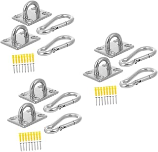 INOOMP Clothes Rack 3 Sets Load-bearing Hook Turnicate Kit Staples Heavy Duty Yoga Hammock Ceiling Swing Brackets Clothes Hanger