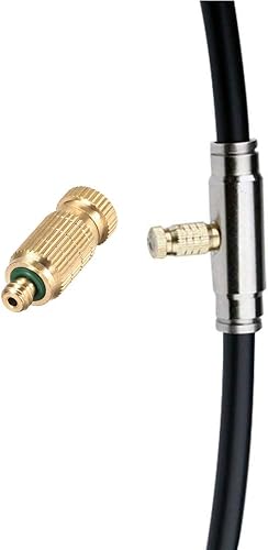 Miniatura 4 de Boquilla de nebulización de latón, paquete de 10 pulverizadores de alta presión 1024 UNC para exteriores antigoteo con cabezal de rociado, puntas de