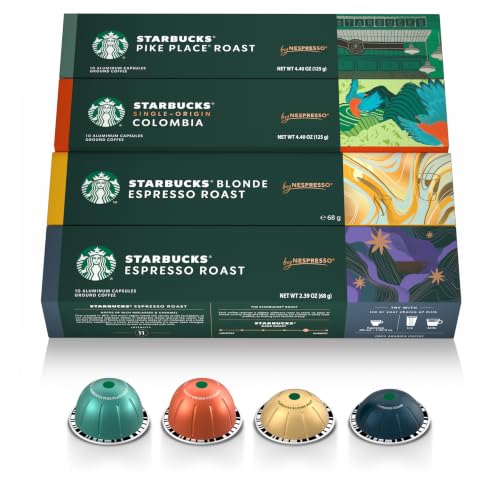 Starbucks by Nespresso Vertuo, Favorite Coffee Variety Pack, 40-count
