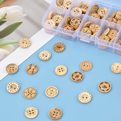 100 Pezzi Naturale Bottoni, Bottoni in Legno