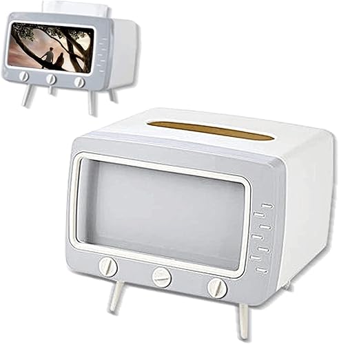 Miniatura 16 de SGVAHY Soporte para Caja de Pañuelos Cubierta de Caja de Pañuelos TV Retro Lindo y Práctico Soporte para Teléfono Celular Soporte para Tampones para