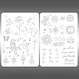 Tiny Tattoo Practice Skin, Double-Sided 1.5MM Realistic Fake Skin for Fine Line & Stencil Training, 50+ Pre-Printed Designs, Reusable Tattoo Training Pads for Beginners & Artists