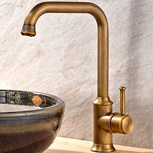 Robinet d'évier de cuisine antique mitigeur eau chaude froide pour lavabo