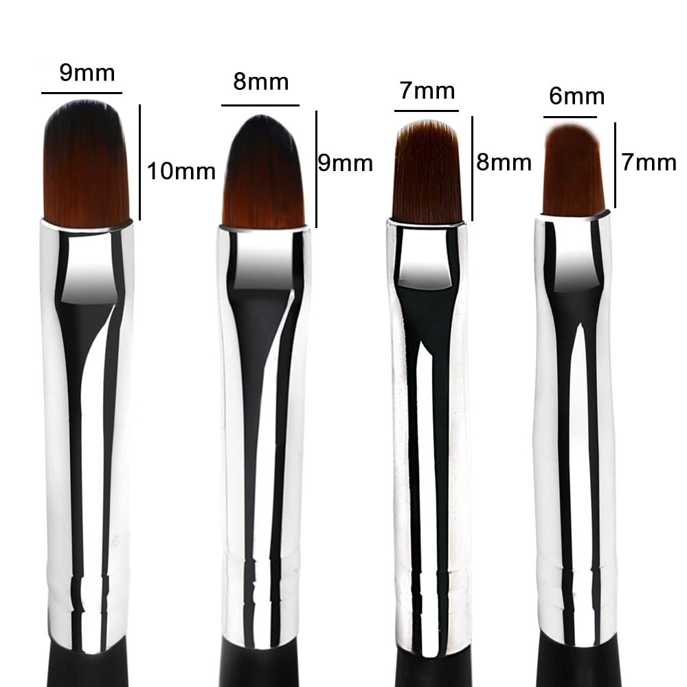 Żel do zdobienia paznokci pędzel do malowania owalny nylon czarny drewniany uchwyt manicure narzędzie DIY,