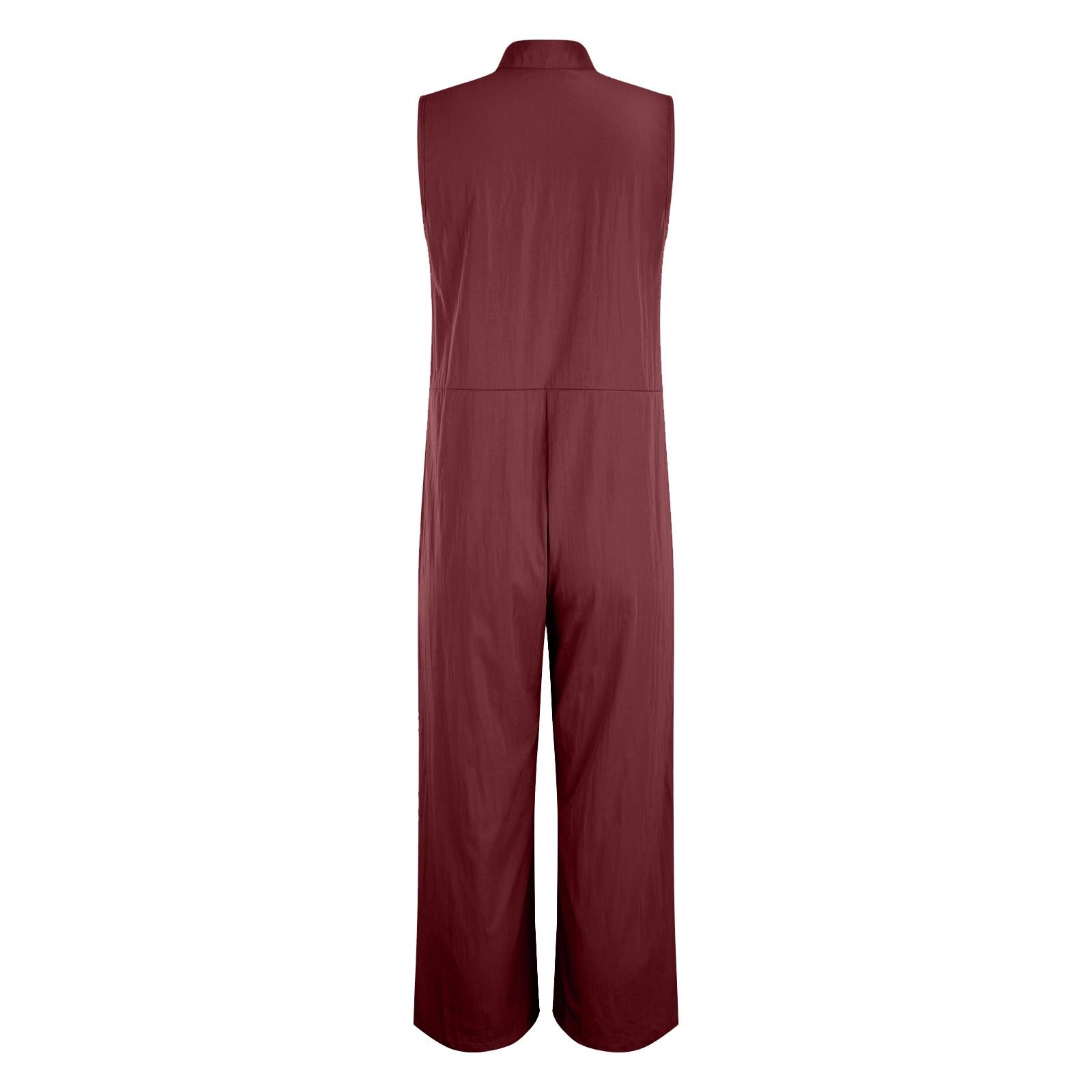 Combinaison élégante sans manches avec col en V pour femme