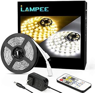 Dimmable LED Strip Lights,Lampee 16.4ft Daylight/ Warm White Non-waterproof Mirror Lighting Strip 3000-6500K