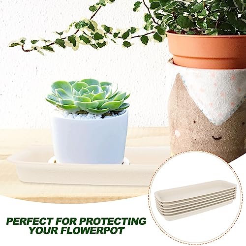 Cabilock Plant Drip Tray 6Pcs Rectangular Flower Box Saucer Plastic Plant Saucer Drip Tray Flower Pot Drip Tray For Window Sill Window Shelf Planter Pot Plant Plate #TOP3