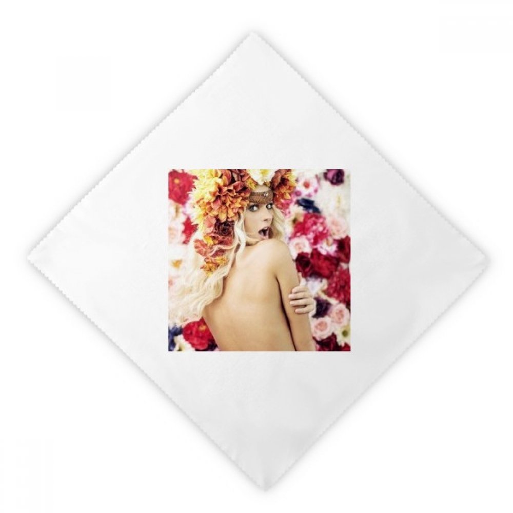 Serviettes en tissu réutilisable fleurs nues fin des modèles jetables pour dîner chic blanc