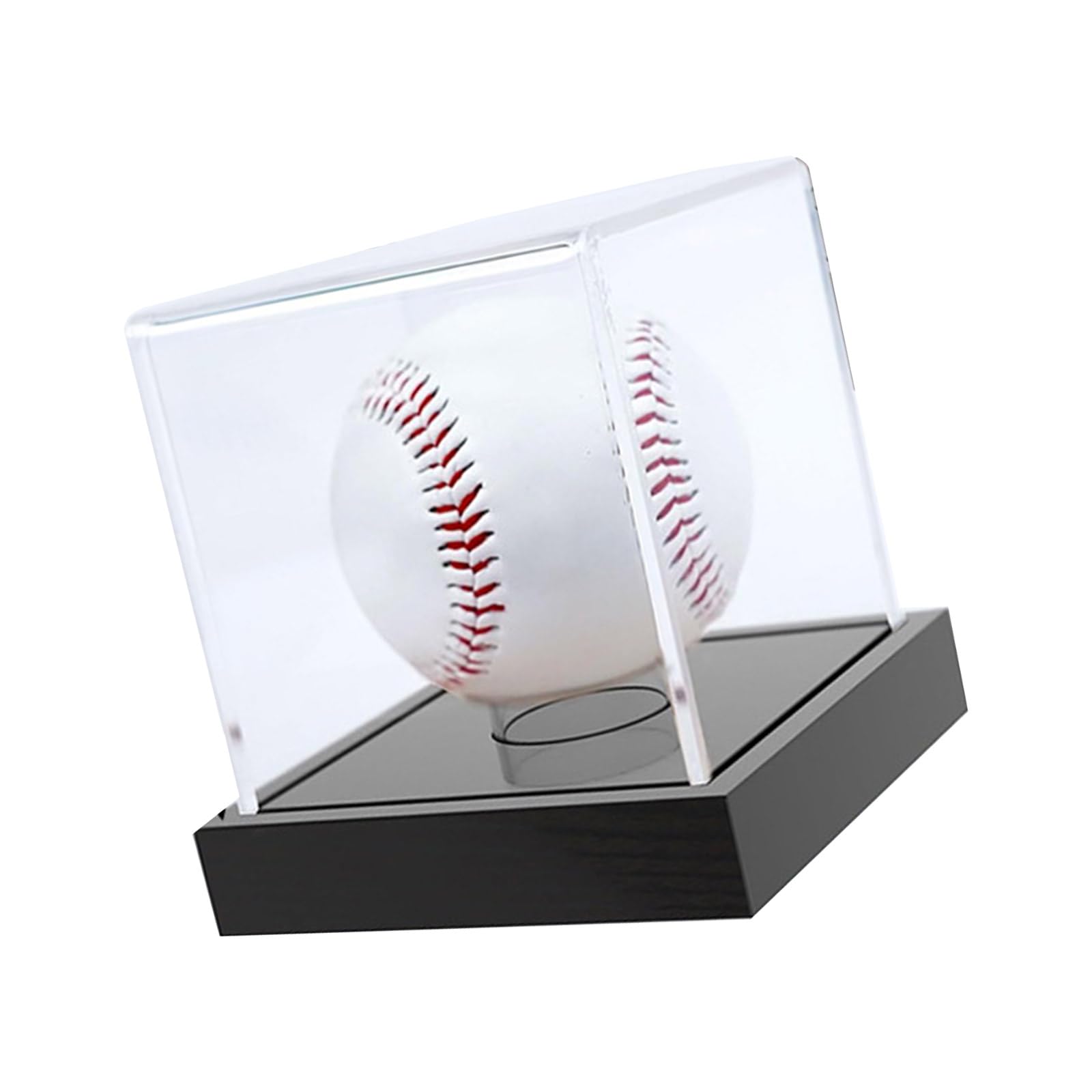 Sturdy Acrylic Box with Wood Base for Home or Store Displays Transparent Cube Tennis Stand Sunscreen Baseball Display Box