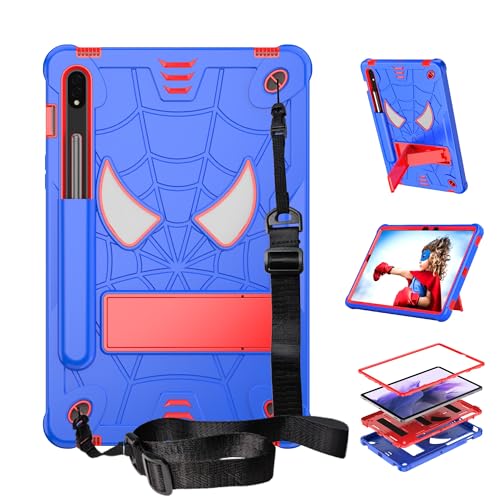 Étui enfants pour Samsung Galaxy Tab S7 et S8 housse antichoc bleue avec support