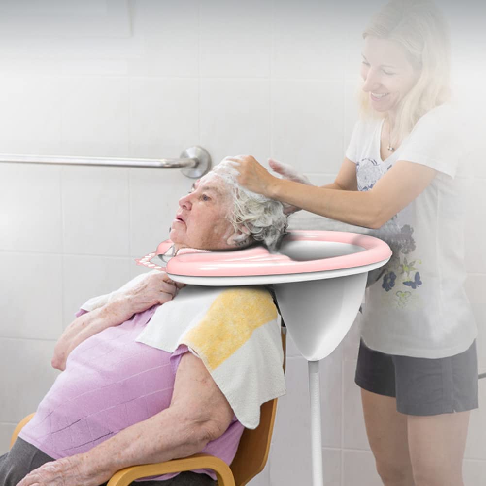 Bassin de shampoing gonflable ergonomique avec évacuation d'eau et sangle Premium