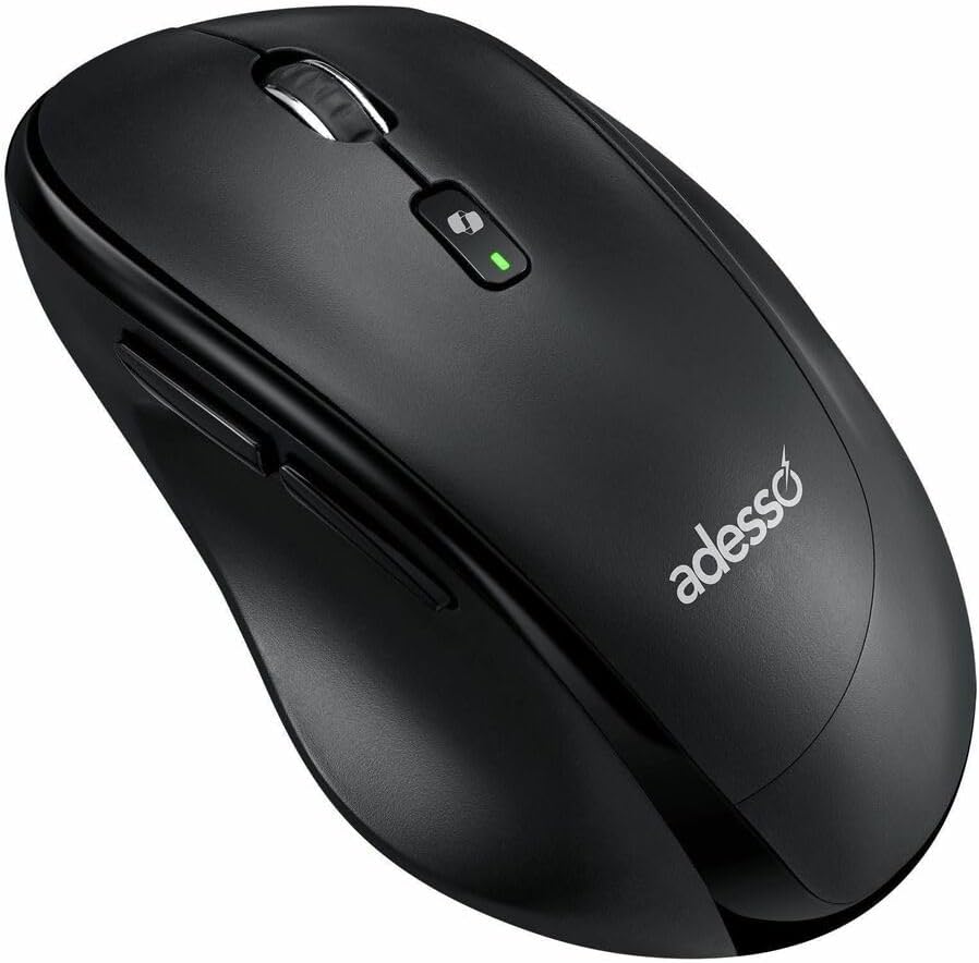 Adesso iMouse A60 Ergonomic Wireless Vertical Mouse, Bluetooth and 2.4GHz Dual Mode with USB-A Receiver, Copilot AI Hotkey, 3 Level DPI (1000/1600/2400), 6 Buttons, Right Hand for Windows