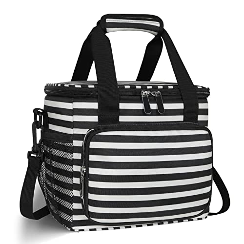 Deosk Lunch Box For Men/Women,Insulated Lunch Bag Cooler Bag,Leak-Proof Large Beach Cooler Adult Lunch Box For Work/Picnic/Travel(M-Stripe) #TOP17